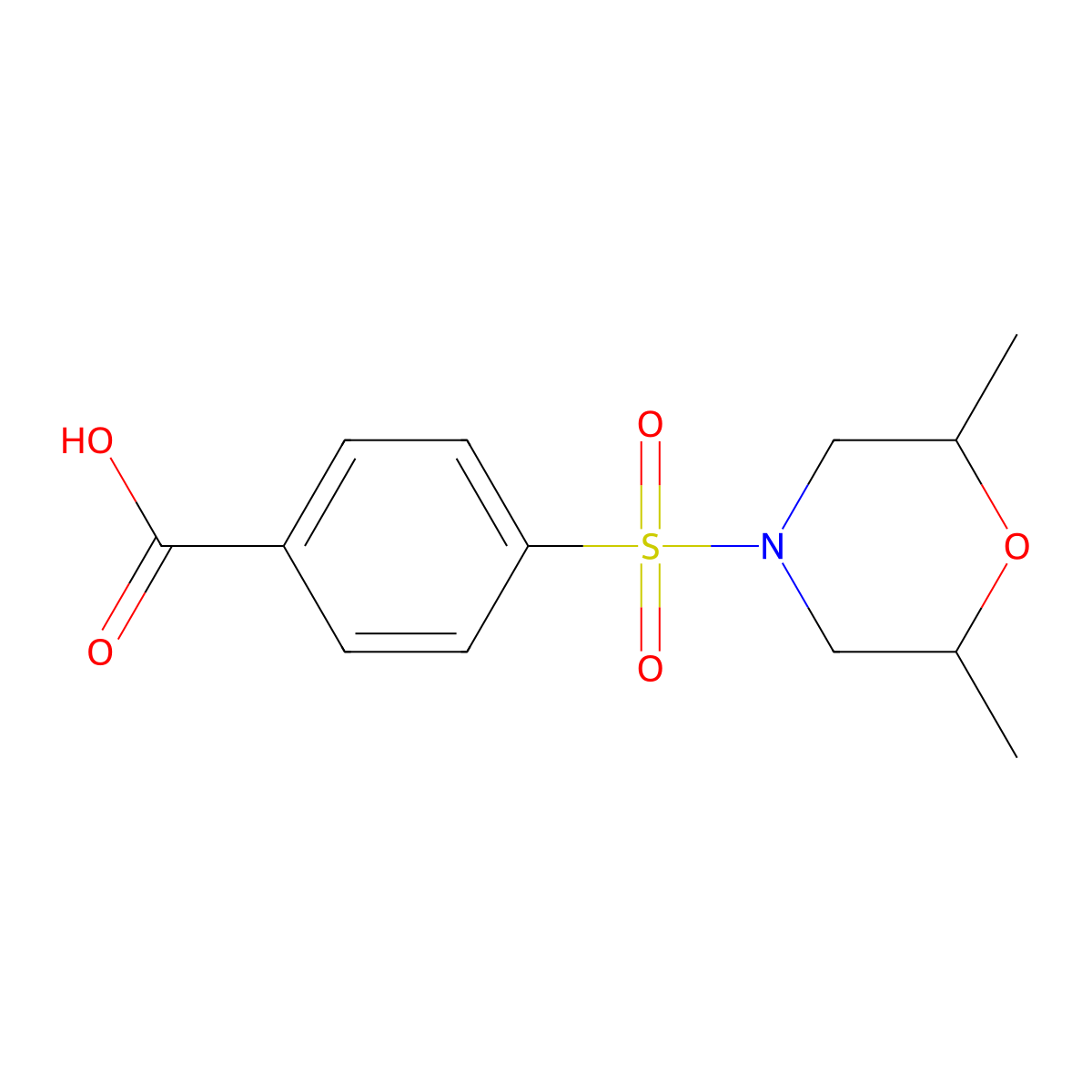 4-[(2,6-Dimethylmorpholin-4-yl)sulfonyl]benzoic acid molecular structure, CAS 328038-27-3