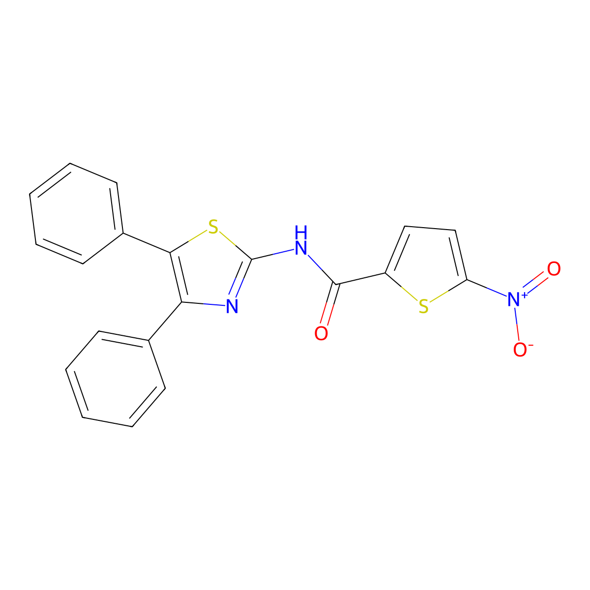 N-(4,5-diphenyl-1,3-thiazol-2-yl)-5-nitrothiophene-2-carboxamide molecular structure, CAS 328038-42-2