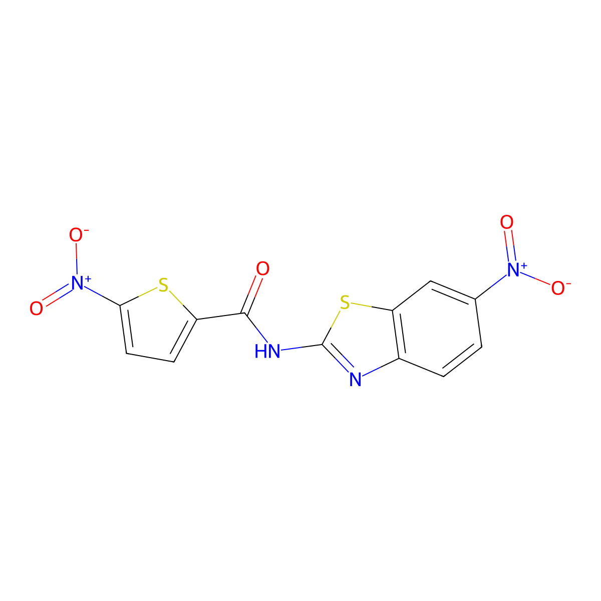 5-nitro-N-(6-nitro-1,3-benzothiazol-2-yl)thiophene-2-carboxamide molecular structure, CAS 328038-47-7