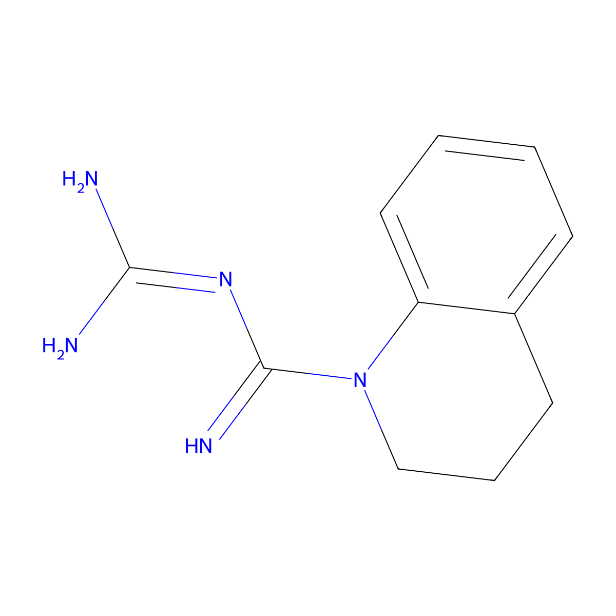 N-(diaminomethylidene)-3,4-dihydro-2H-quinoline-1-carboximidamide molecular structure, CAS 328038-95-5
