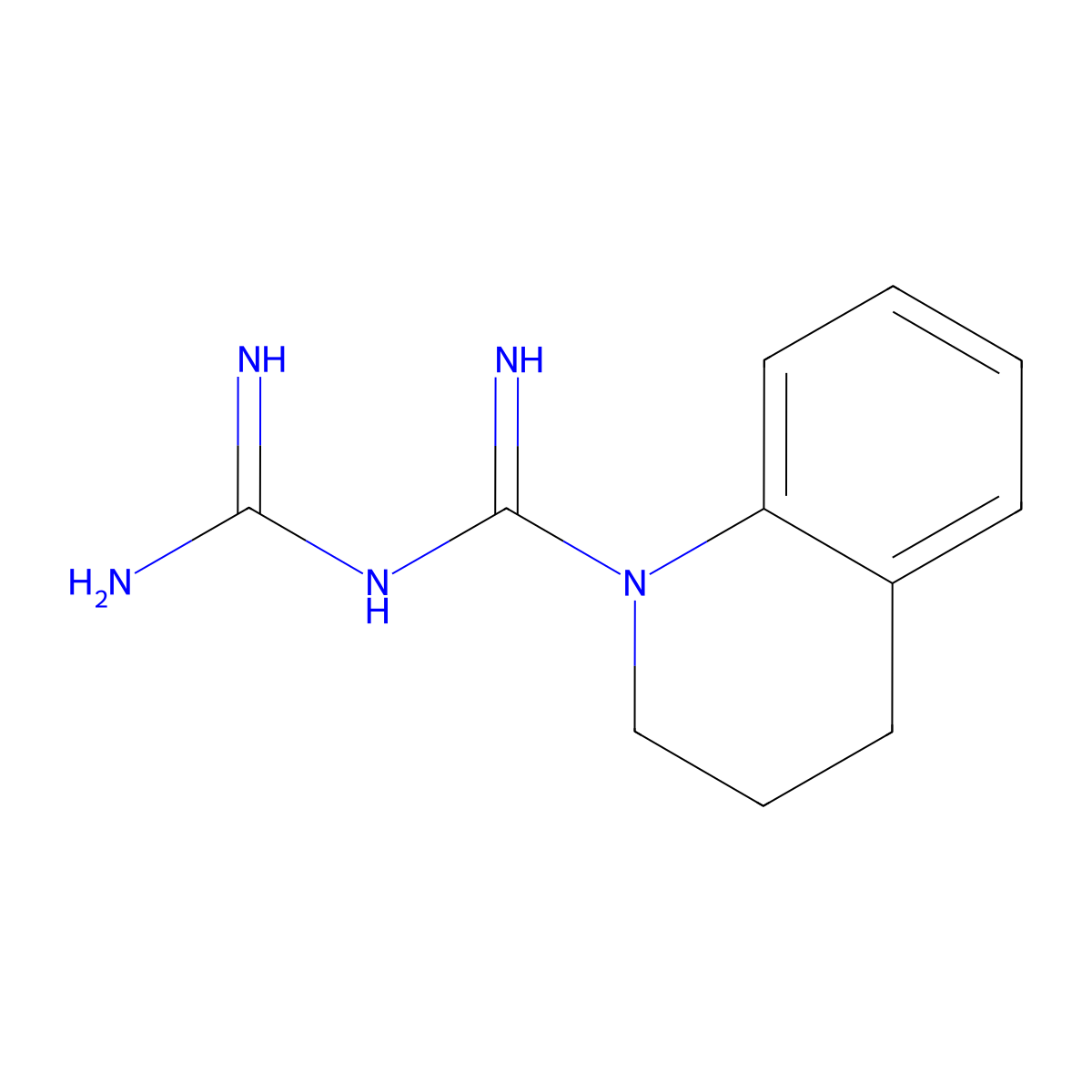 N-(diaminomethylidene)-3,4-dihydro-2H-quinoline-1-carboximidamide molecular structure, CAS 328038-95-5