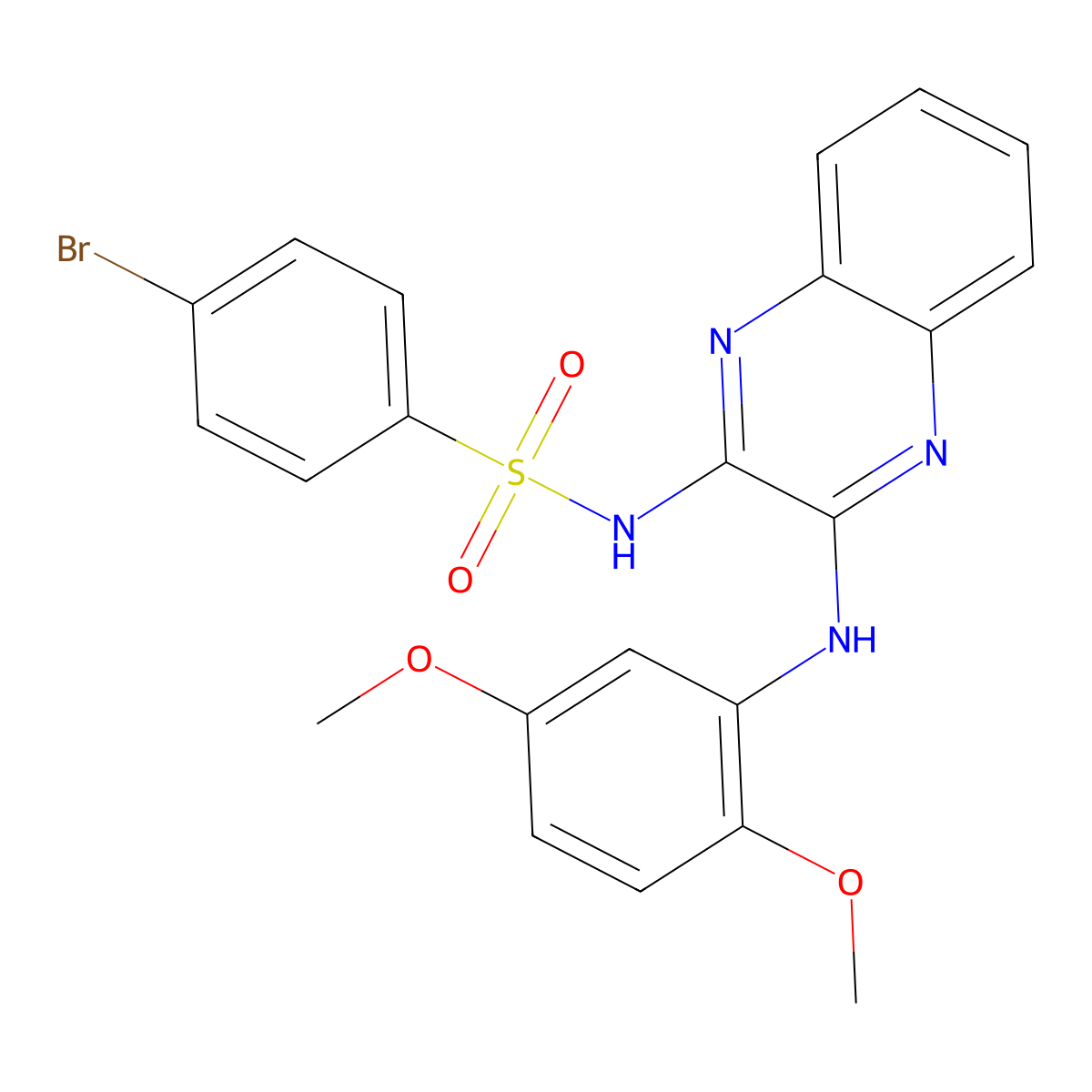4-bromo-N-[3-(2,5-dimethoxyanilino)quinoxalin-2-yl]benzenesulfonamide molecular structure, CAS 328039-48-1