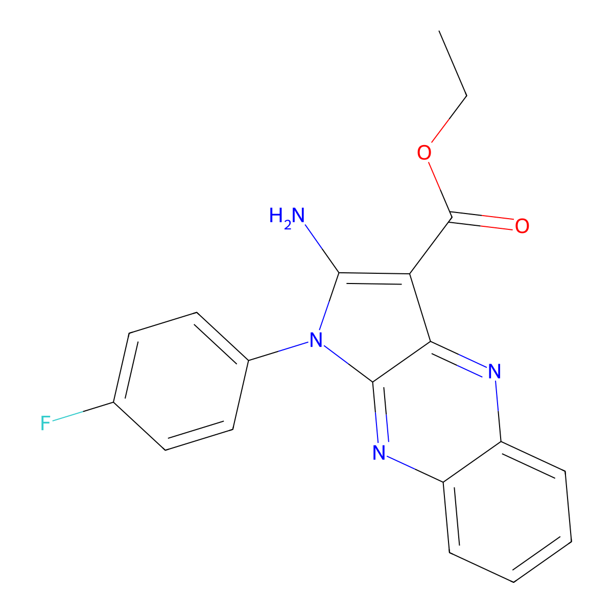 ethyl 2-amino-1-(4-fluorophenyl)-1H-pyrrolo[2,3-b]quinoxaline-3-carboxylate molecular structure, CAS 328039-74-3