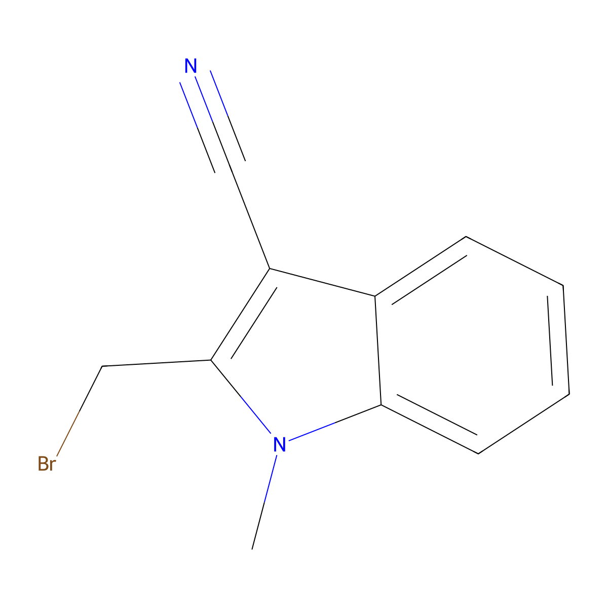 2-(bromomethyl)-1-methyl-1H-indole-3-carbonitrile molecular structure, CAS 328045-73-4