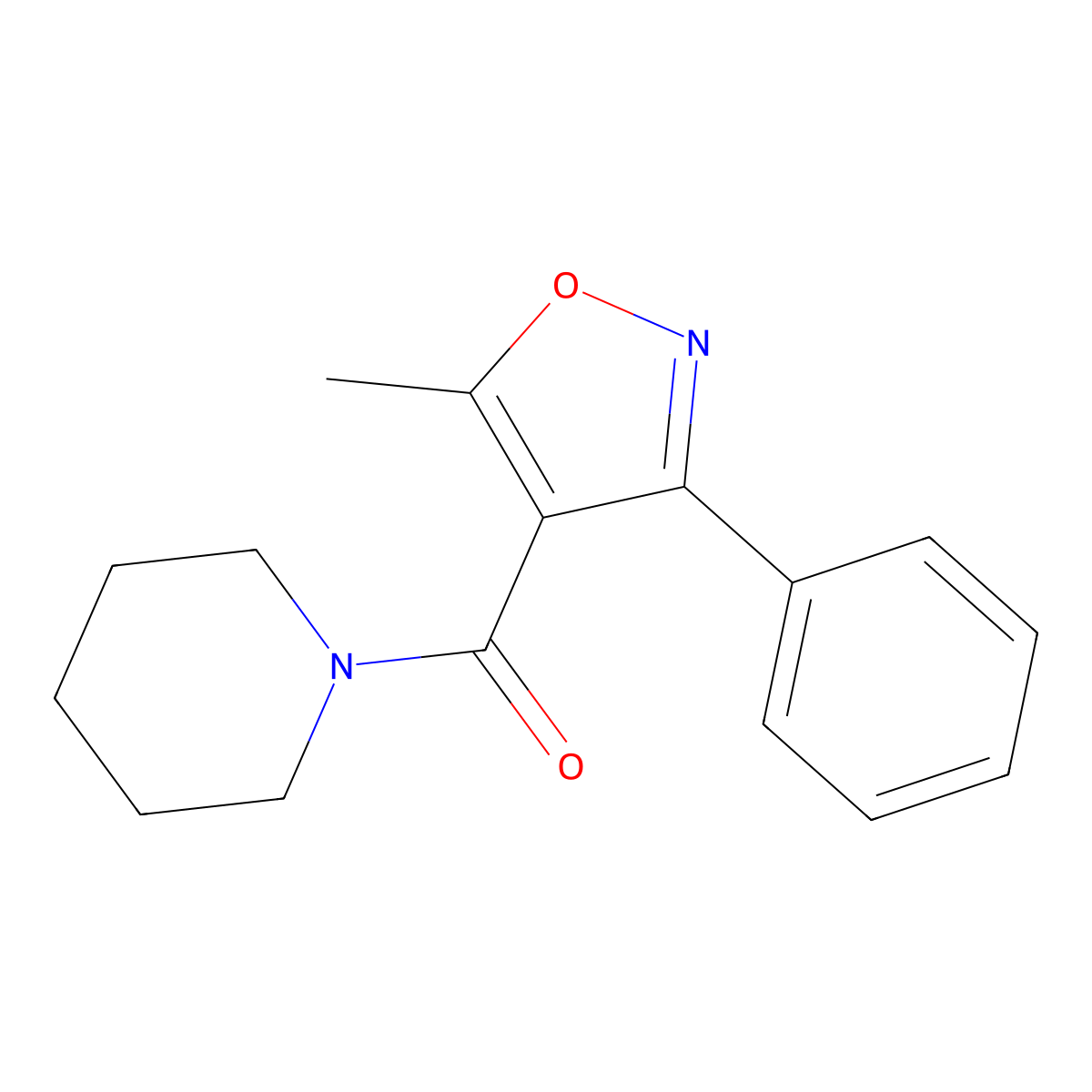 (5-Methyl-3-phenyl-4-isoxazolyl)(piperidino)methanone molecular structure, CAS 328045-80-3