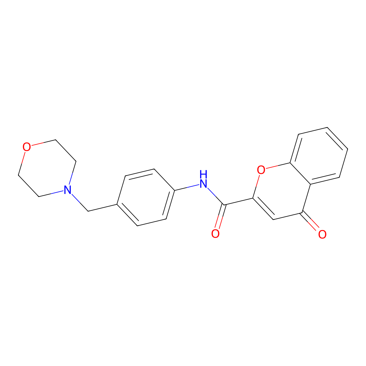N-(4-(morpholinomethyl)phenyl)-4-oxo-4H-chromene-2-carboxamide molecular structure, CAS 328057-73-4