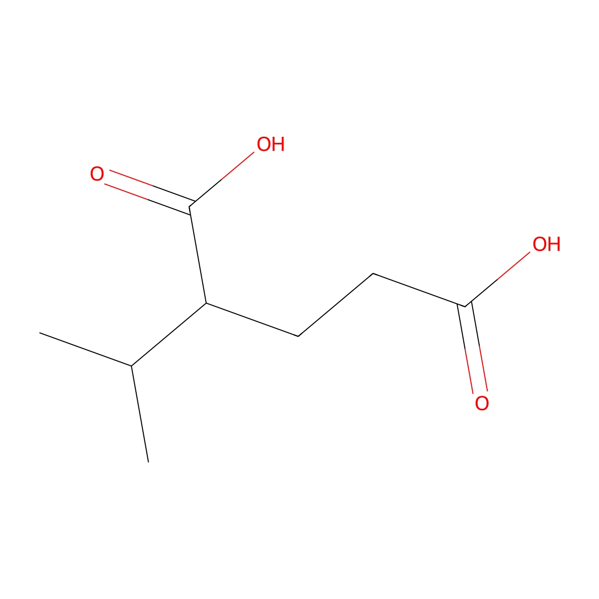 Pentanedioic acid, 2-(1-methylethyl)- molecular structure, CAS 32806-63-6