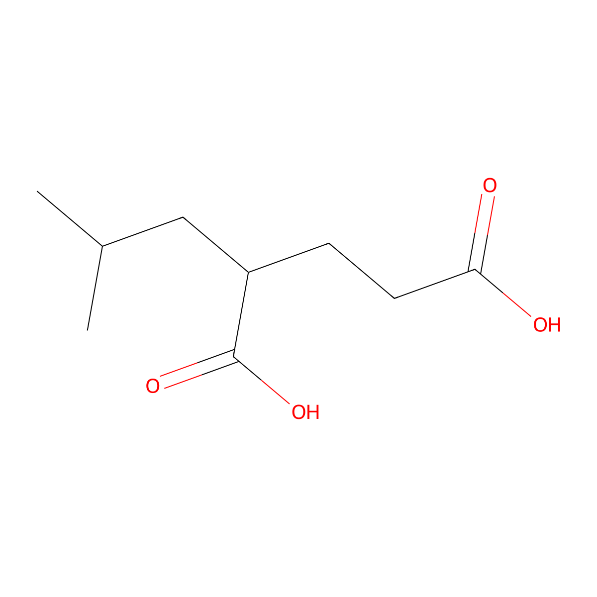2-(2-Methylpropyl)pentanedioic acid molecular structure, CAS 32806-65-8