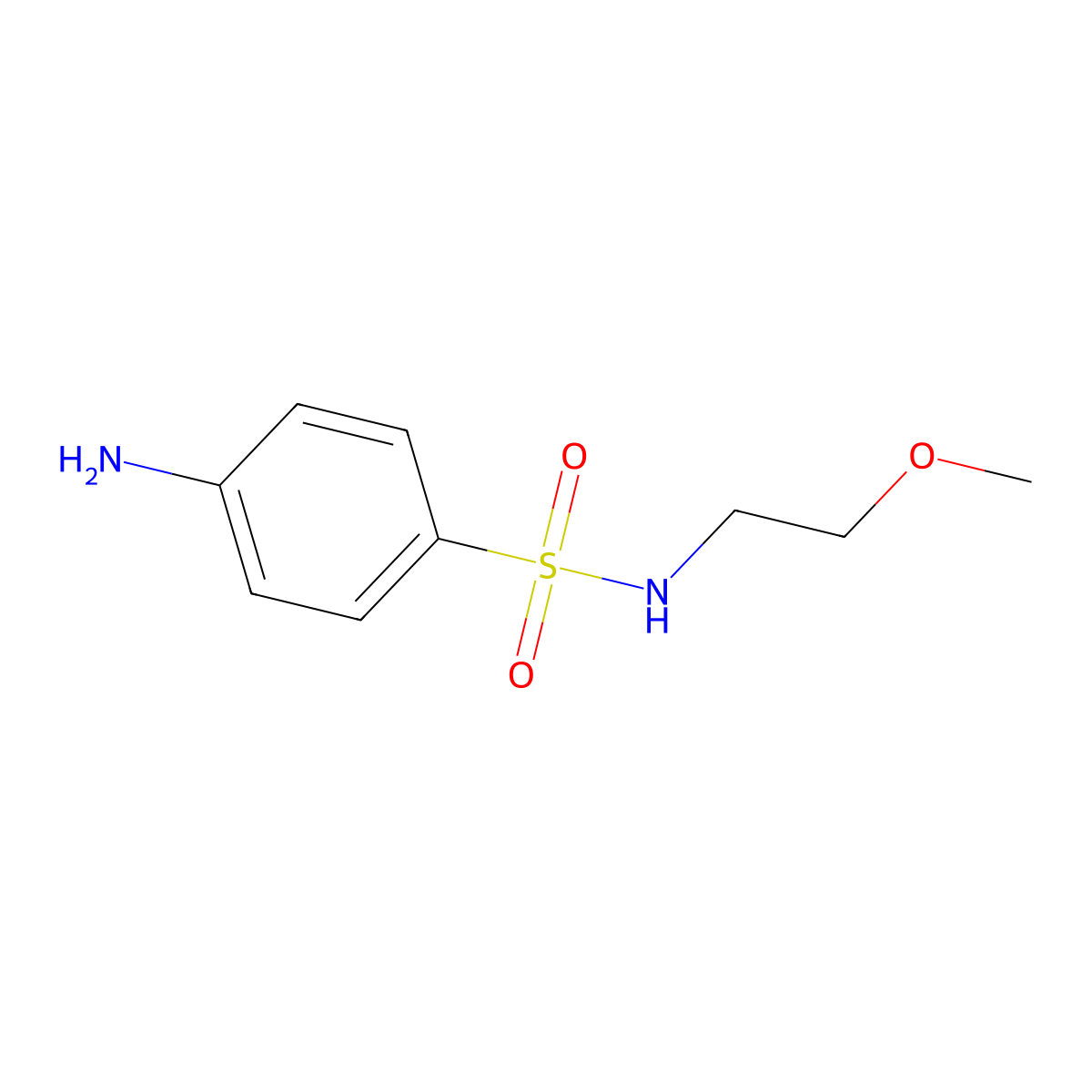 4-amino-N-(2-methoxyethyl)benzene-1-sulfonamide molecular structure, CAS 328062-38-0