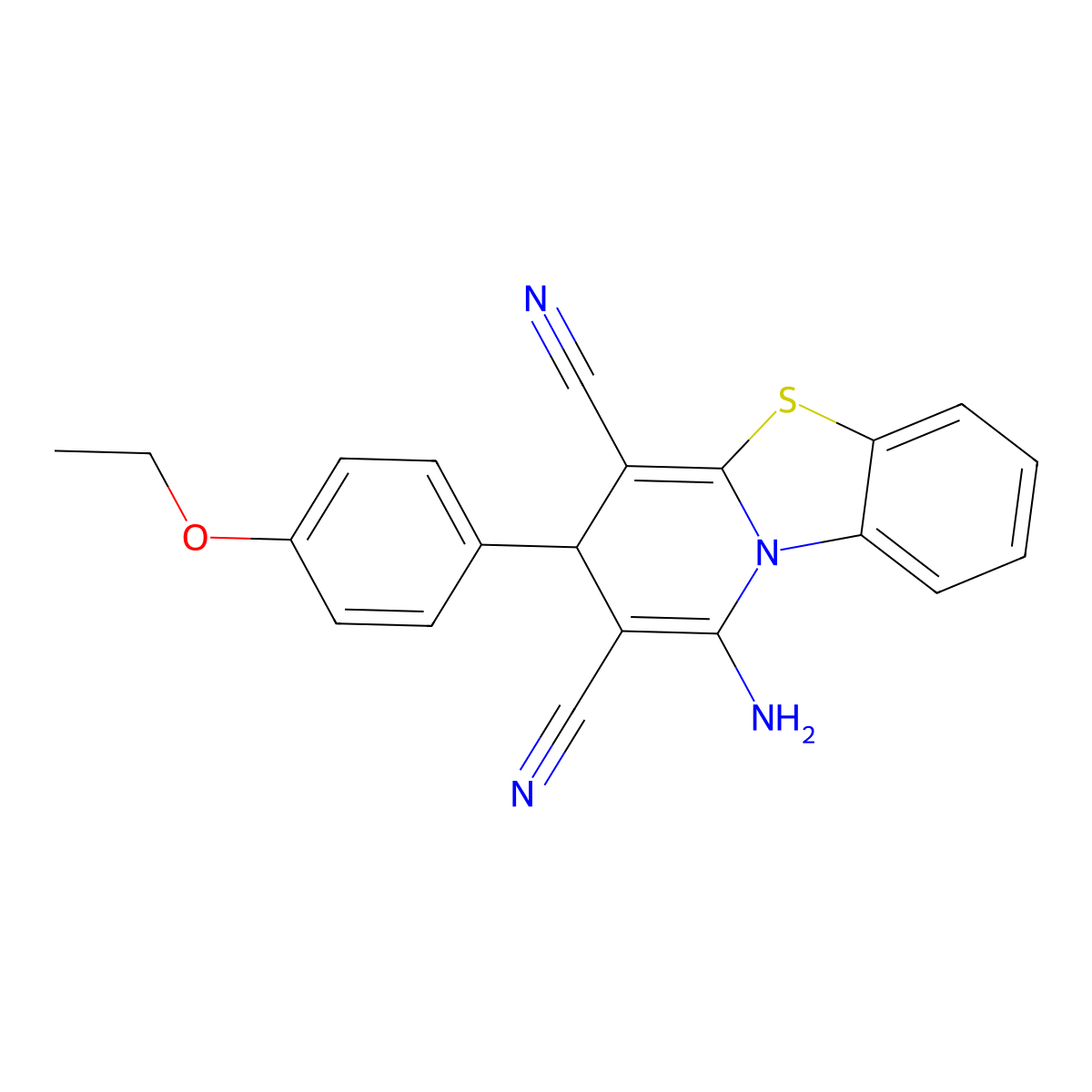 1-Amino-3-(4-ethoxyphenyl)-3H-pyrido[2,1-b][1,3]benzothiazole-2,4-dicarbonitrile molecular structure, CAS 328068-46-8