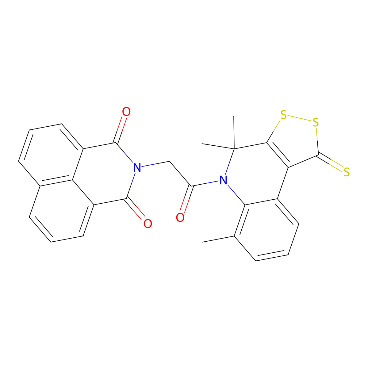 2-[2-oxo-2-(4,4,6-trimethyl-1-thioxo-1,4-dihydro-5H-[1,2]dithiolo[3,4-c]quinolin-5-yl)ethyl]-1H-benzo[de]isoquinoline-1,3(2H)-dione molecular structure, CAS 328068-65-1