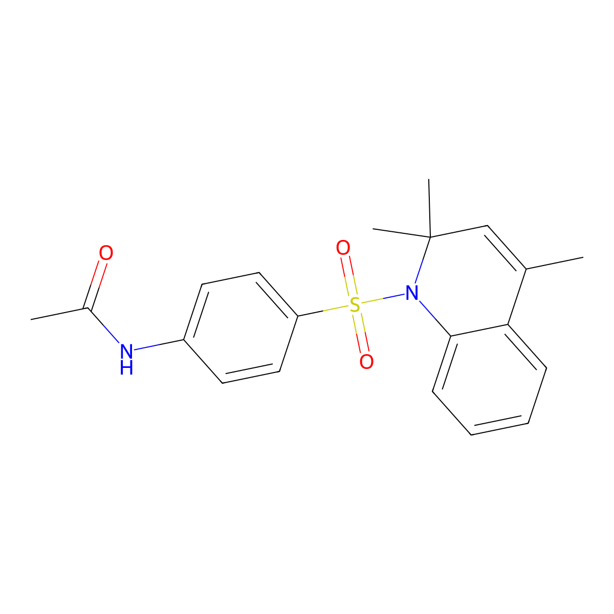 N-[4-(2,2,4-trimethylquinolin-1-yl)sulfonylphenyl]acetamide molecular structure, CAS 328068-85-5