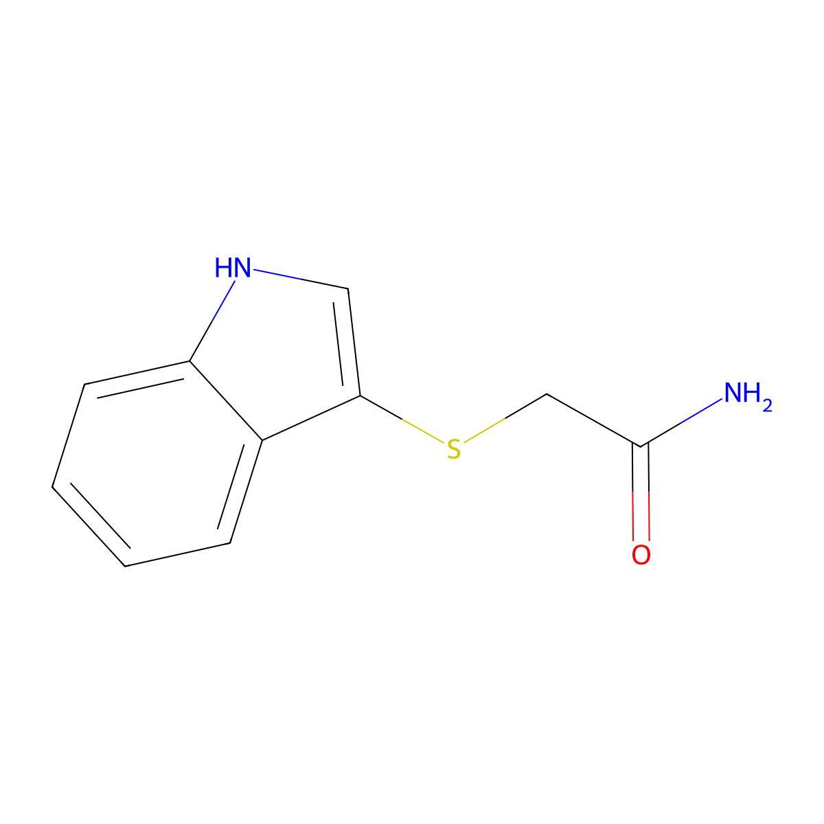 2-((1H-indol-3-yl)thio)acetamide molecular structure, CAS 328068-95-7
