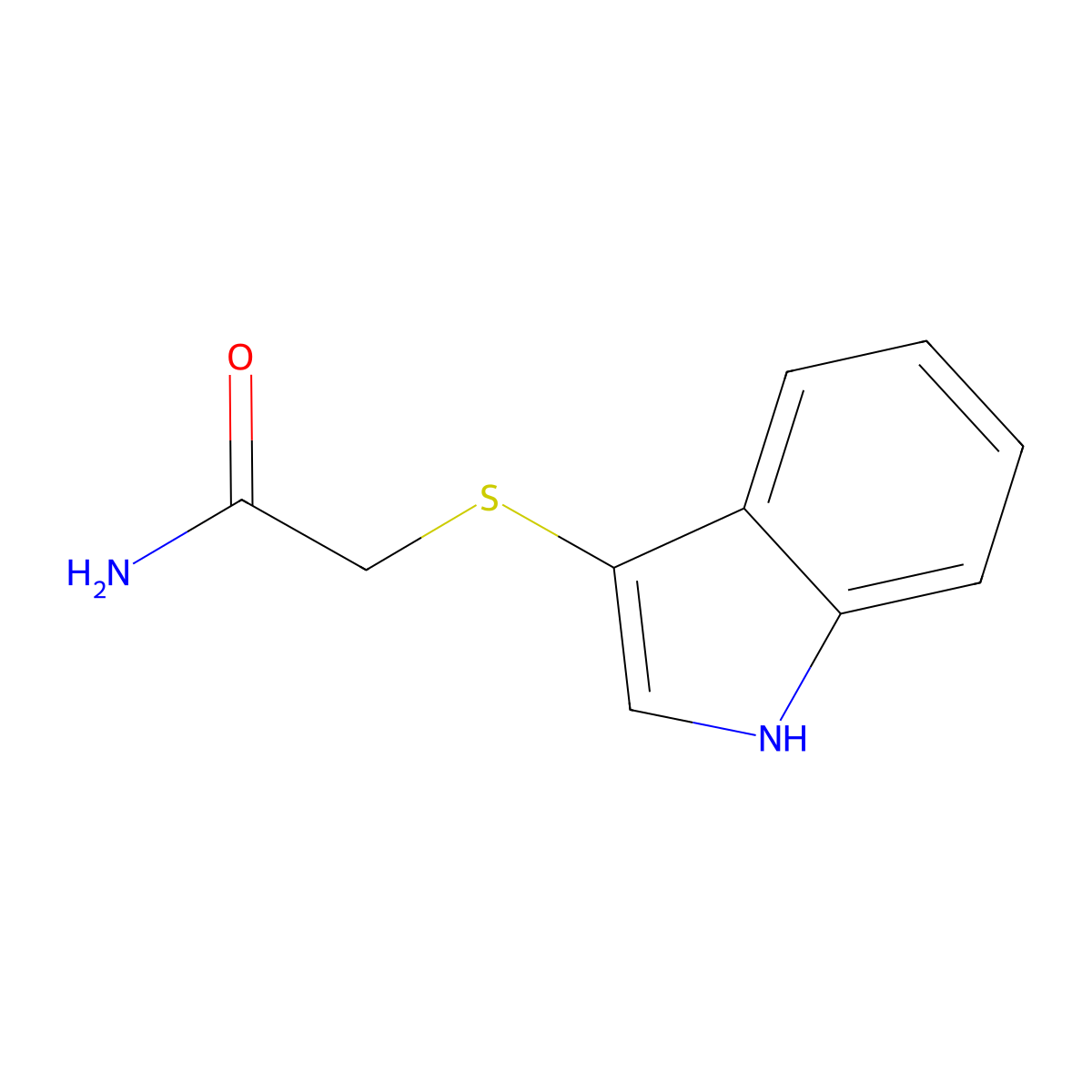 2-((1H-indol-3-yl)thio)acetamide molecular structure, CAS 328068-95-7