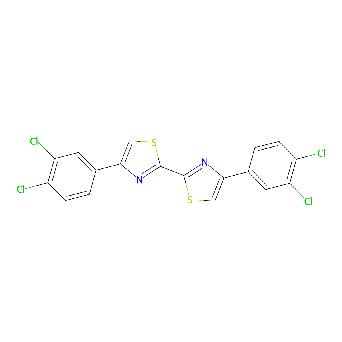 4-(3,4-Dichlorophenyl)-2-[4-(3,4-dichlorophenyl)-1,3-thiazol-2-yl]-1,3-thiazole molecular structure, CAS 328070-01-5