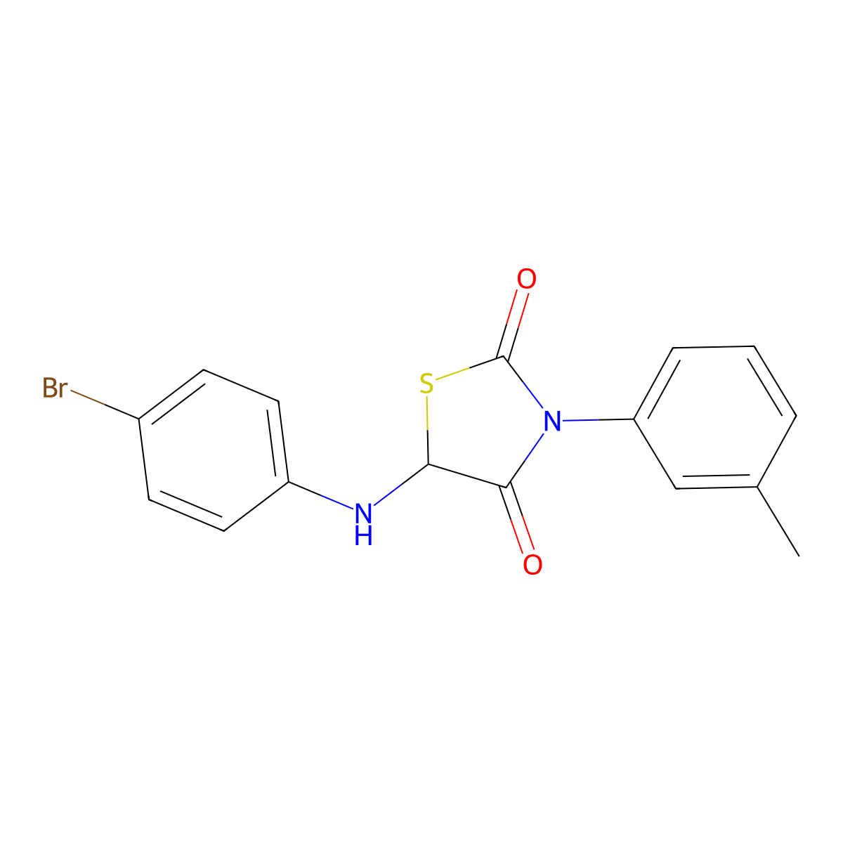 5-(4-Bromoanilino)-3-(3-methylphenyl)-1,3-thiazolidine-2,4-dione molecular structure, CAS 328070-20-8