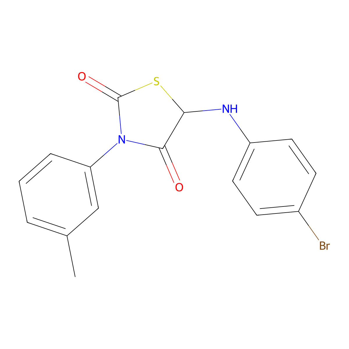 5-(4-Bromoanilino)-3-(3-methylphenyl)-1,3-thiazolidine-2,4-dione molecular structure, CAS 328070-20-8
