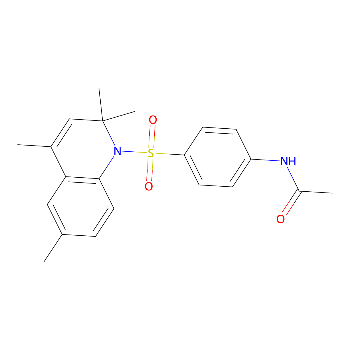 N-[4-(2,2,4,6-tetramethylquinolin-1-yl)sulfonylphenyl]acetamide molecular structure, CAS 328070-71-9