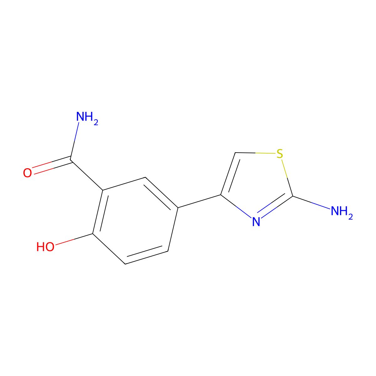 5-(2-Amino-1,3-thiazol-4-yl)-2-hydroxybenzamide molecular structure, CAS 328071-16-5