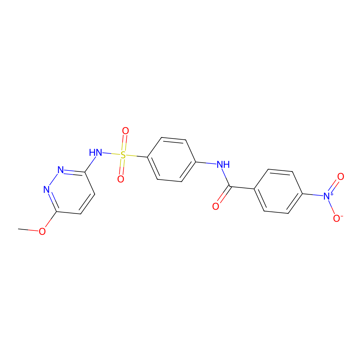 N-[4-[(6-methoxypyridazin-3-yl)sulfamoyl]phenyl]-4-nitrobenzamide molecular structure, CAS 328071-20-1