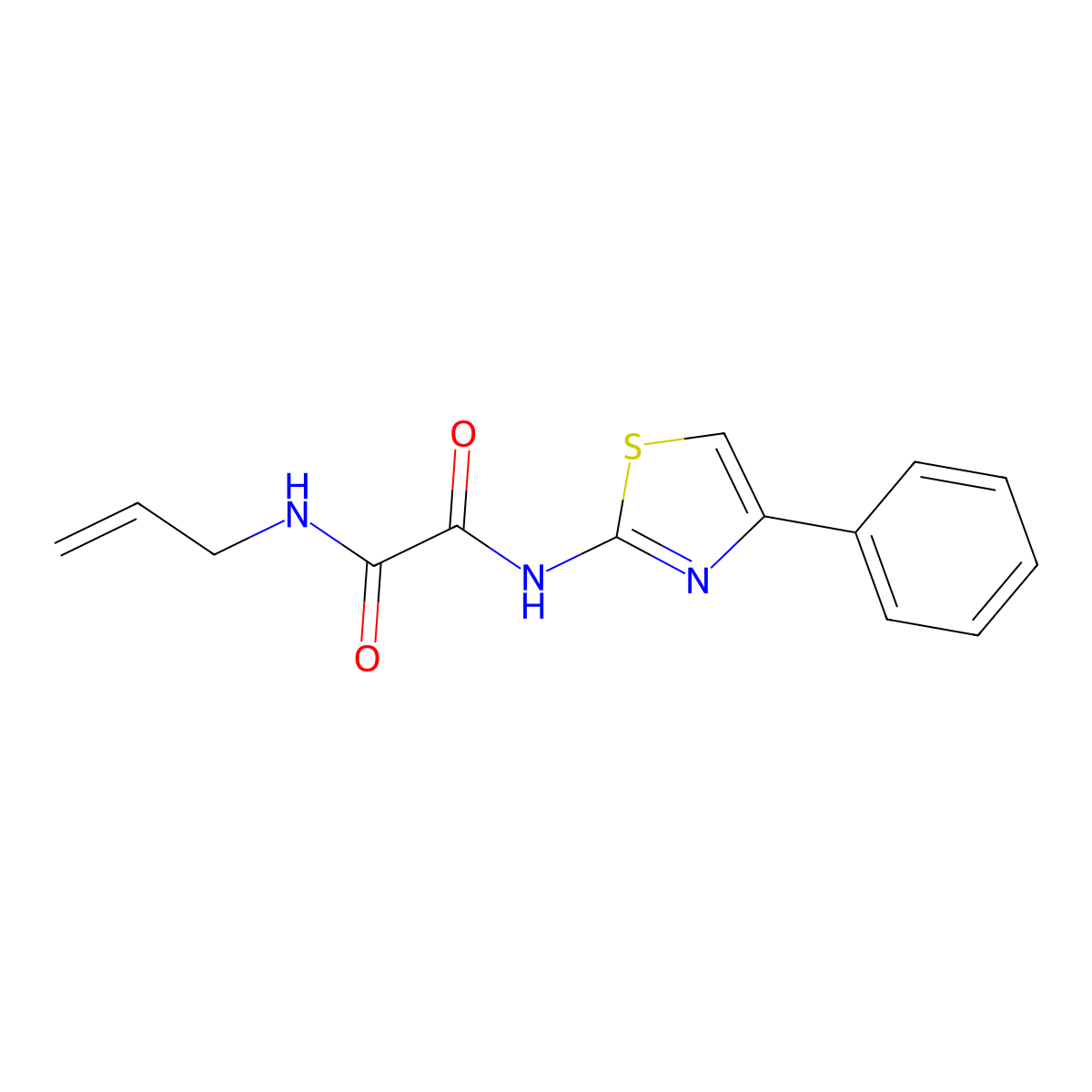 N-Allyl-N'-(4-phenyl-thiazol-2-yl)-oxalamide molecular structure, CAS 328071-26-7