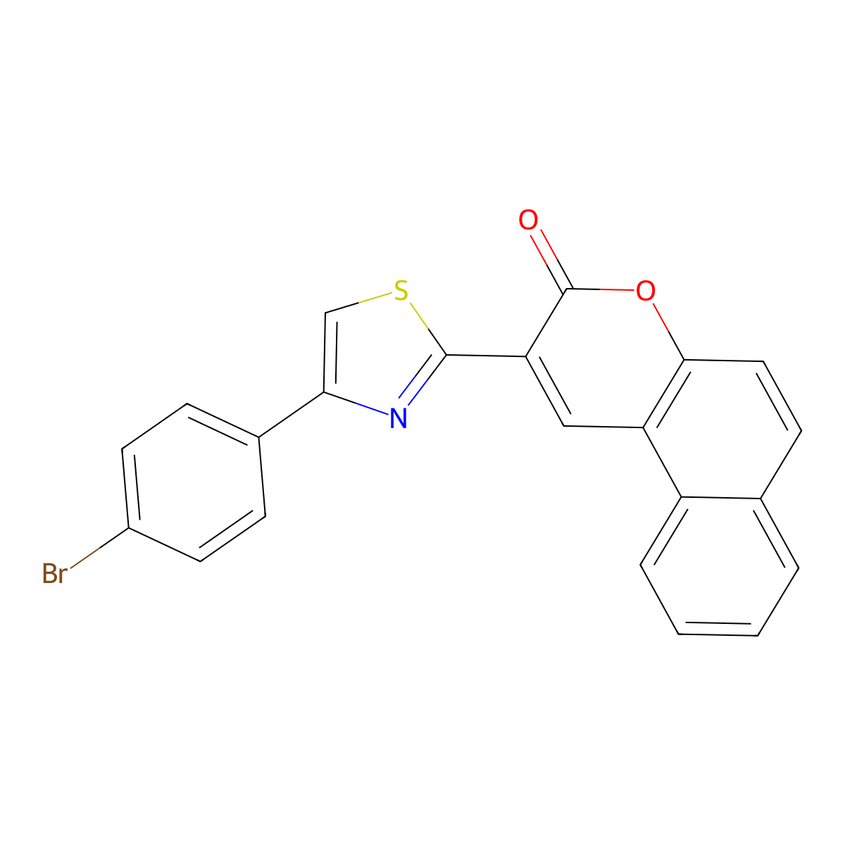 2-[4-(4-Bromophenyl)-1,3-thiazol-2-yl]benzo[f]chromen-3-one molecular structure, CAS 328071-27-8