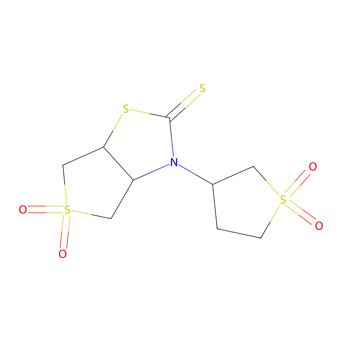 3-(1,1-dioxidotetrahydro-3-thienyl)tetrahydrothieno[3,4-d][1,3]thiazole-2(3H)-thione 5,5-dioxide molecular structure, CAS 328071-49-4