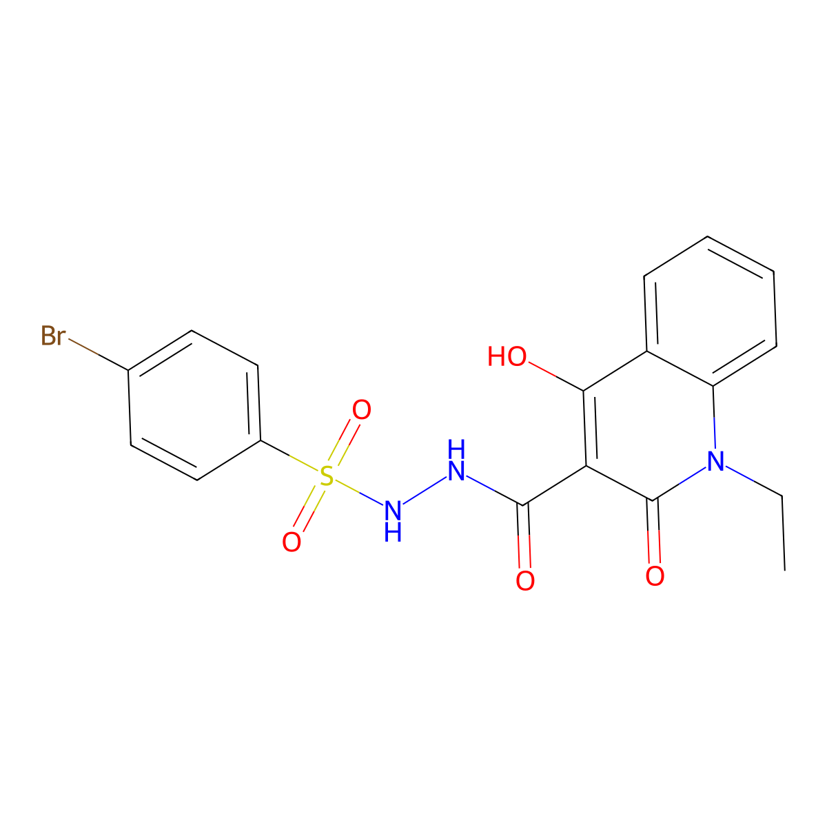 4-bromo-N'-[(1-ethyl-4-hydroxy-2-oxo-1,2-dihydroquinolin-3-yl)carbonyl]benzenesulfonohydrazide molecular structure, CAS 328072-05-5