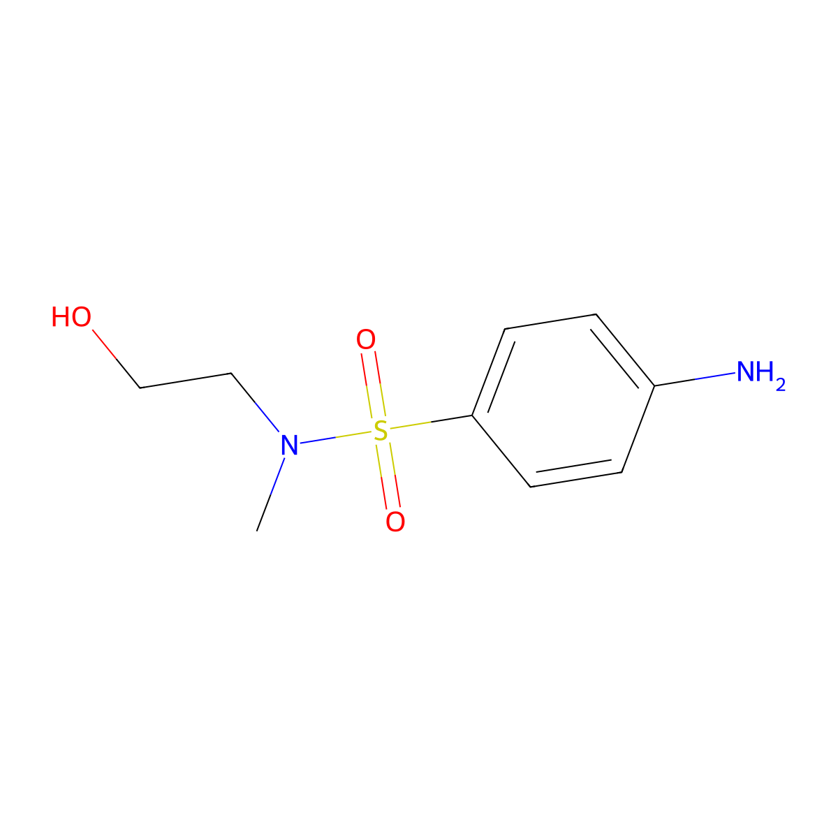 4-amino-N-(2-hydroxyethyl)-N-methylbenzenesulfonamide molecular structure, CAS 328072-15-7