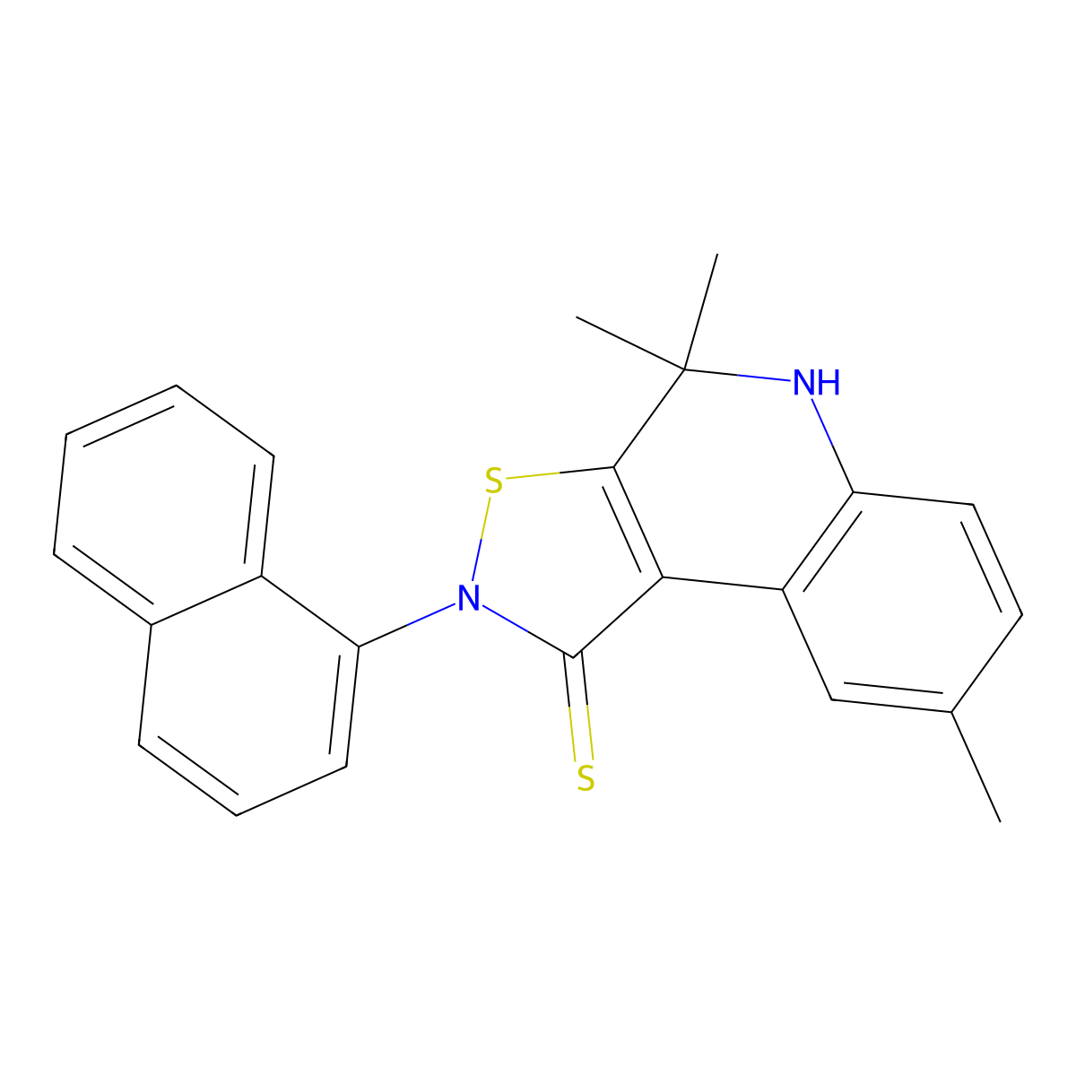 4,4,8-trimethyl-2-naphthalen-1-yl-5H-[1,2]thiazolo[5,4-c]quinoline-1-thione molecular structure, CAS 328072-22-6