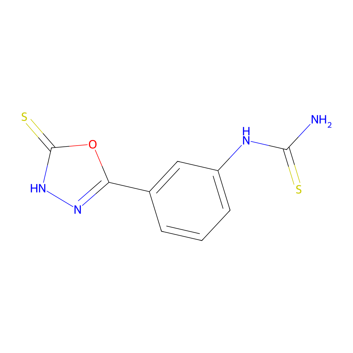 [3-(2-sulfanylidene-3H-1,3,4-oxadiazol-5-yl)phenyl]thiourea molecular structure, CAS 328072-27-1