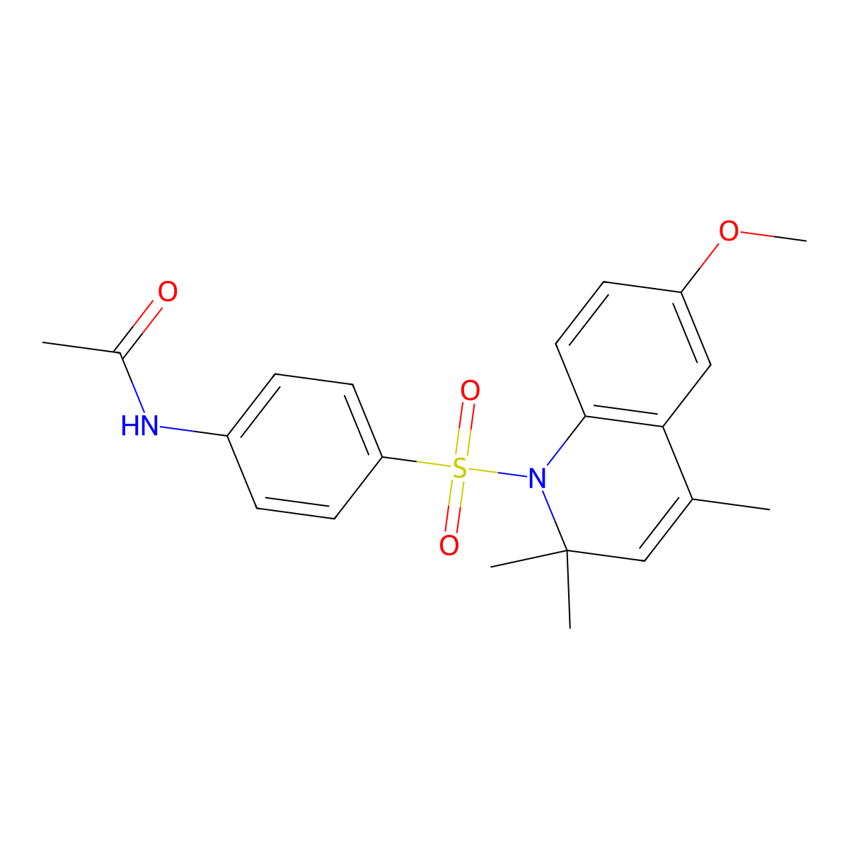 N-[4-(6-Methoxy-2,2,4-trimethyl-2H-quinoline-1-sulfonyl)-phenyl]-acetamide molecular structure, CAS 328072-29-3