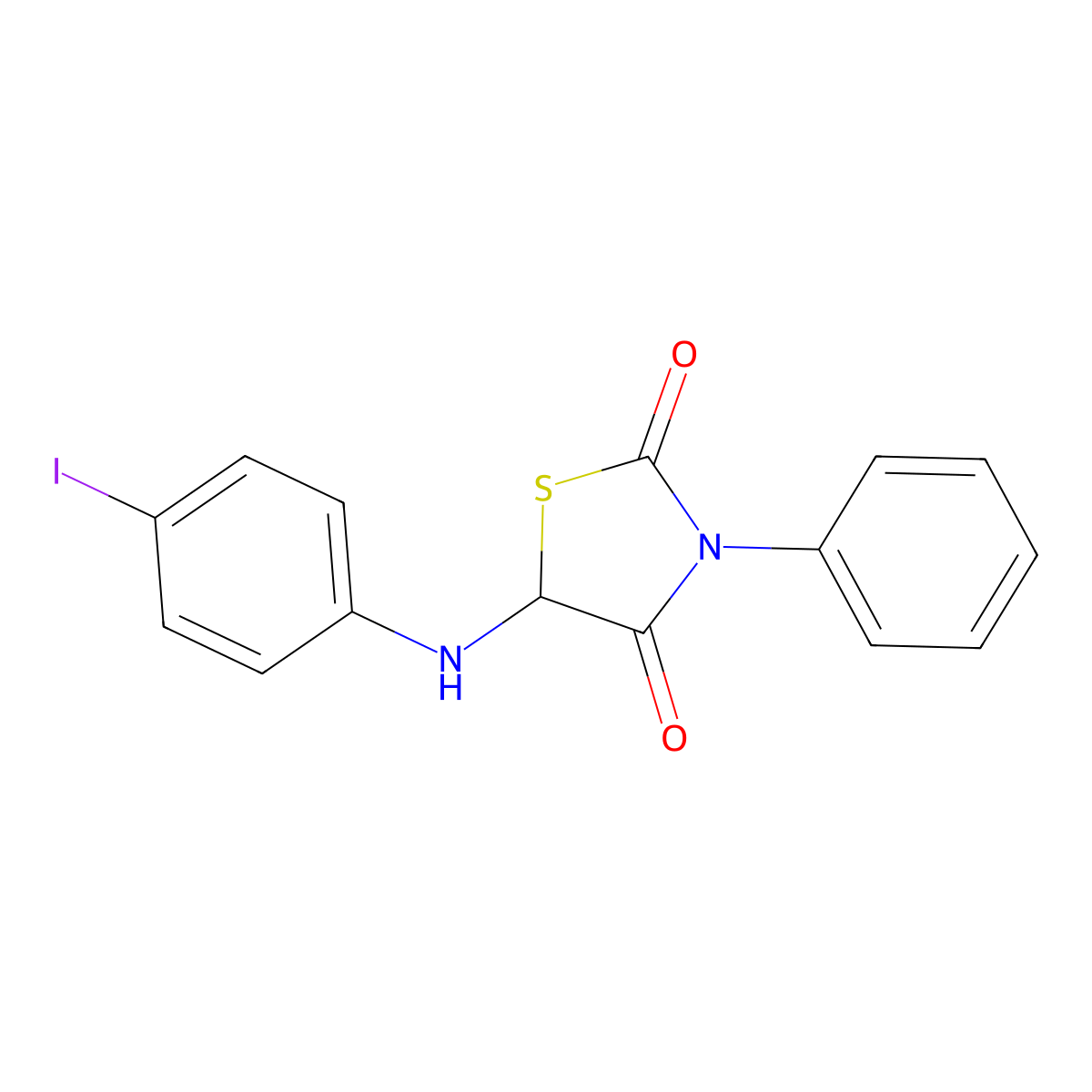5-[(4-Iodophenyl)amino]-3-phenyl-1,3-thiazolidine-2,4-dione molecular structure, CAS 328072-55-5