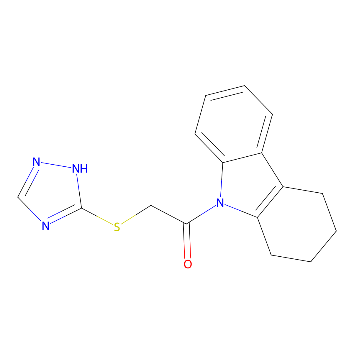 1-(1,2,3,4-tetrahydro-9H-carbazol-9-yl)-2-(4H-1,2,4-triazol-3-ylsulfanyl)ethanone molecular structure, CAS 328072-64-6