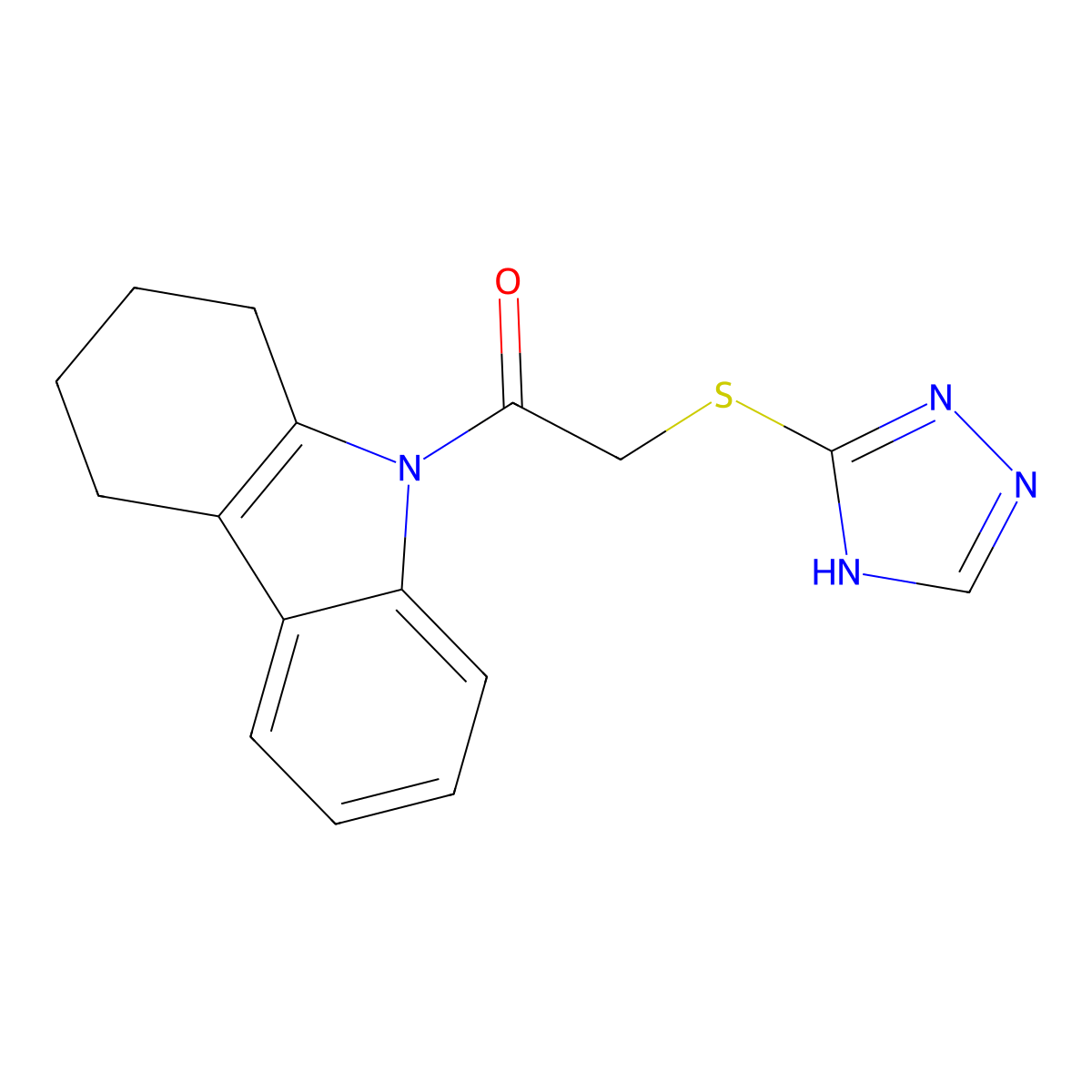 1-(1,2,3,4-tetrahydro-9H-carbazol-9-yl)-2-(4H-1,2,4-triazol-3-ylsulfanyl)ethanone molecular structure, CAS 328072-64-6
