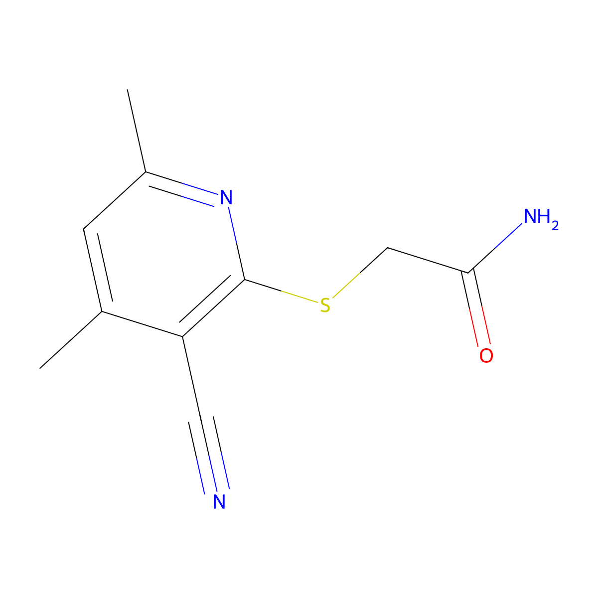 2-((3-Cyano-4,6-dimethylpyridin-2-yl)thio)acetamide molecular structure, CAS 328072-66-8