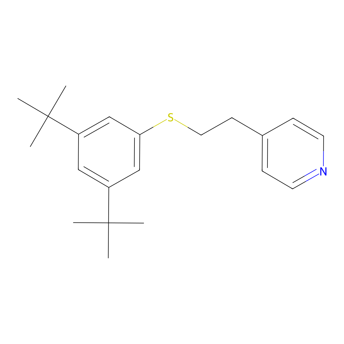 4-[2-(3,5-Ditert-butylphenyl)sulfanylethyl]pyridine molecular structure, CAS 328073-84-3