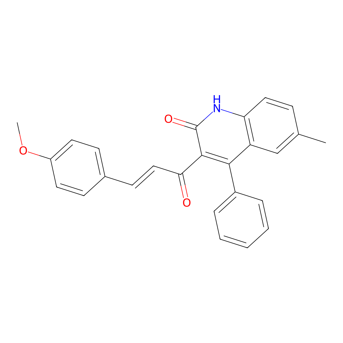 3-(3-(4-Methoxyphenyl)acryloyl)-6-methyl-4-phenylquinolin-2(1H)-one molecular structure, CAS 328076-61-5