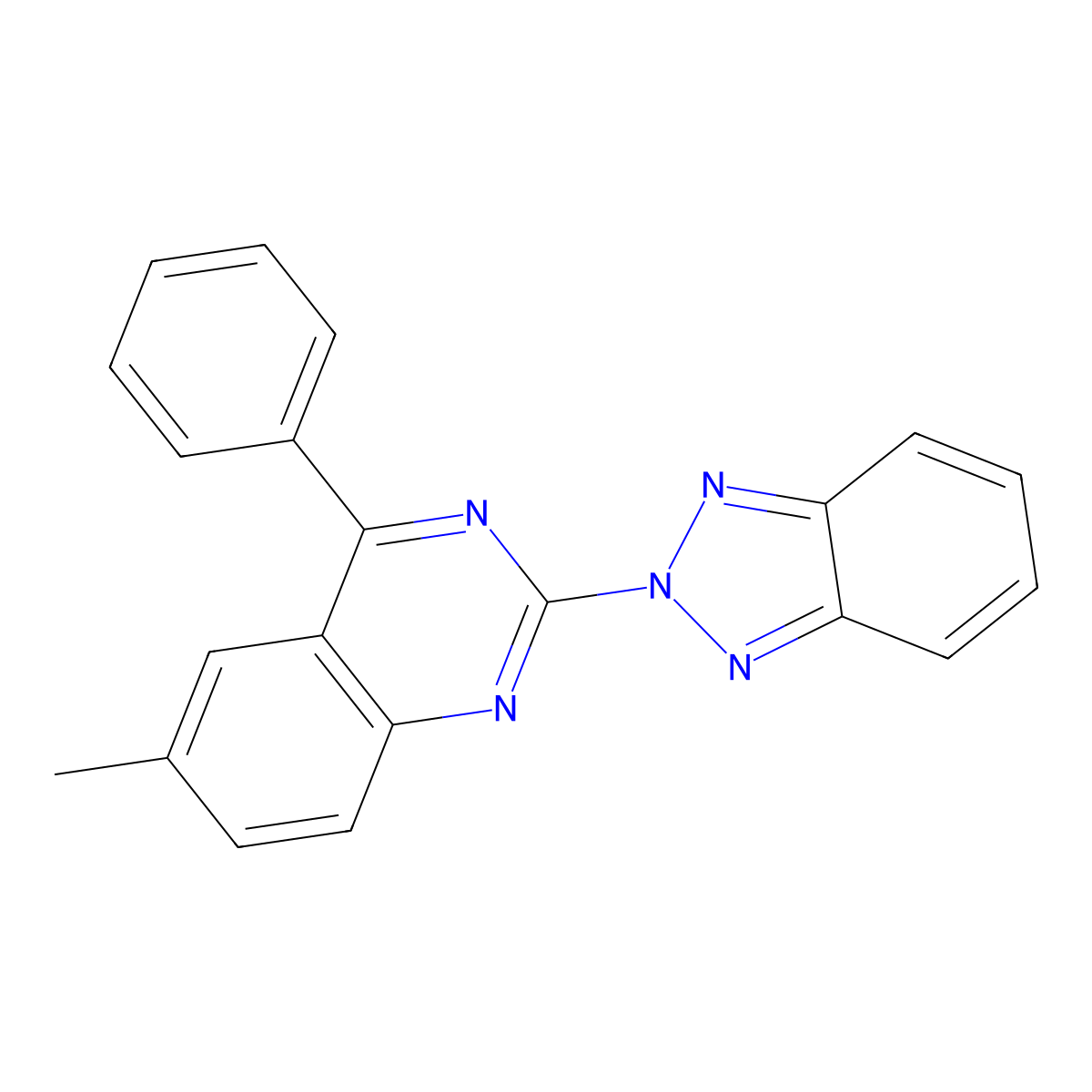 2-Benzotriazol-2-yl-6-methyl-4-phenyl-quinazoline molecular structure, CAS 328076-63-7