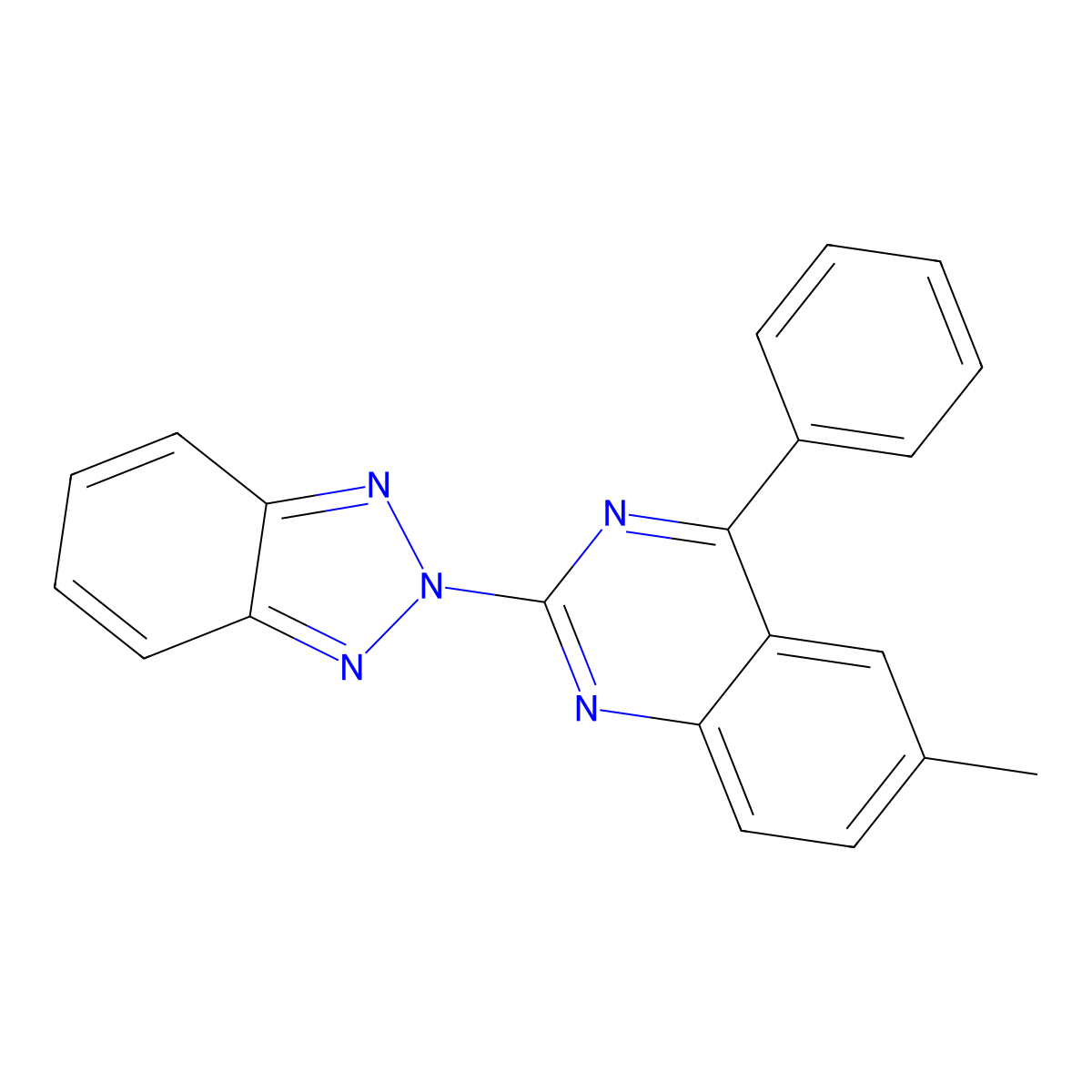 2-Benzotriazol-2-yl-6-methyl-4-phenyl-quinazoline molecular structure, CAS 328076-63-7