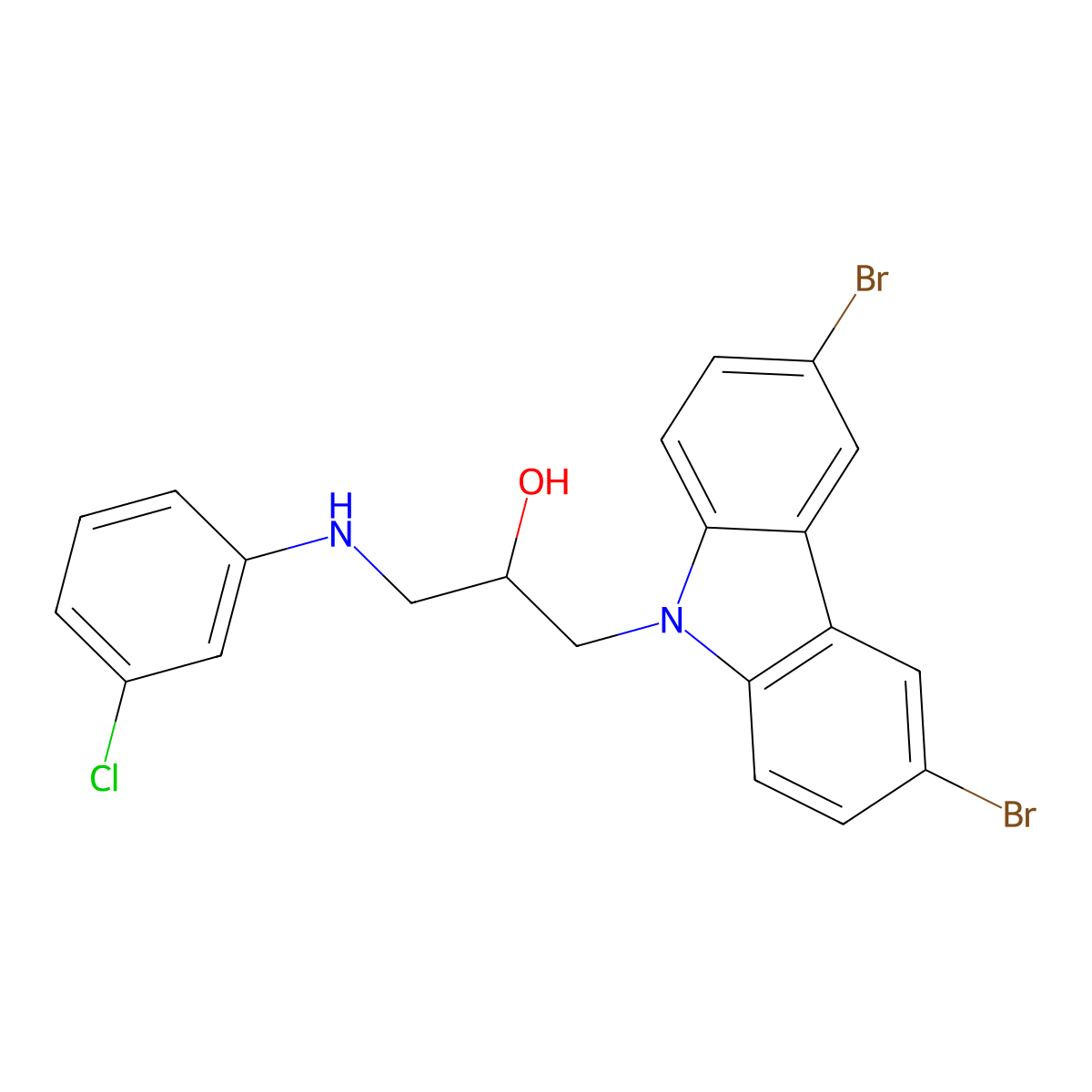 1-(3-Chloroanilino)-3-(3,6-dibromocarbazol-9-yl)propan-2-ol molecular structure, CAS 328076-92-2