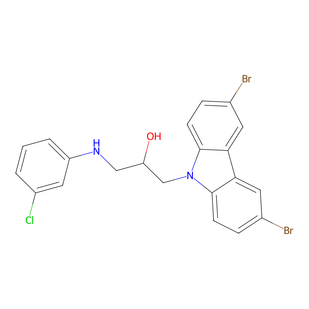1-(3-Chloroanilino)-3-(3,6-dibromocarbazol-9-yl)propan-2-ol molecular structure, CAS 328076-92-2