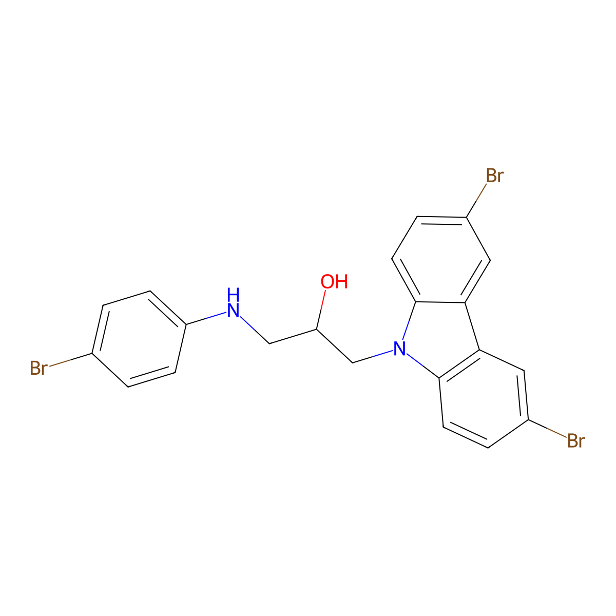 1-(4-Bromoanilino)-3-(3,6-dibromocarbazol-9-yl)propan-2-ol molecular structure, CAS 328076-93-3