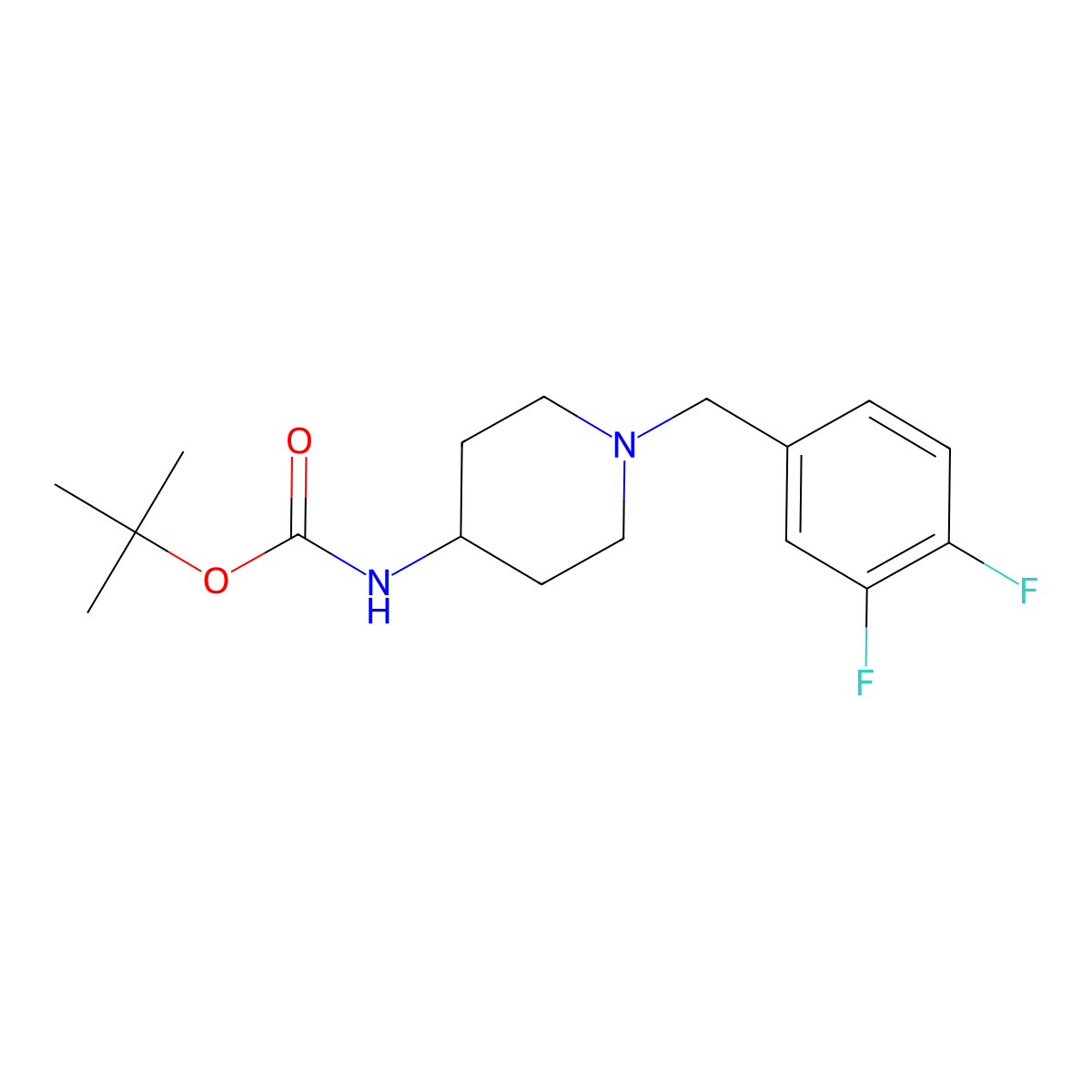 tert-Butyl 1-(3,4-difluorobenzyl)piperidin-4-ylcarbamate molecular structure, CAS 328083-90-5