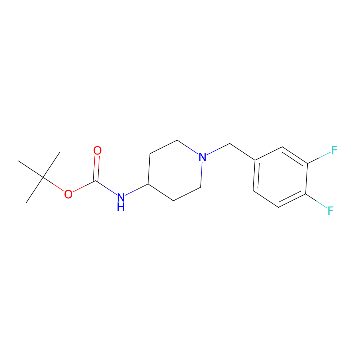 tert-Butyl 1-(3,4-difluorobenzyl)piperidin-4-ylcarbamate molecular structure, CAS 328083-90-5