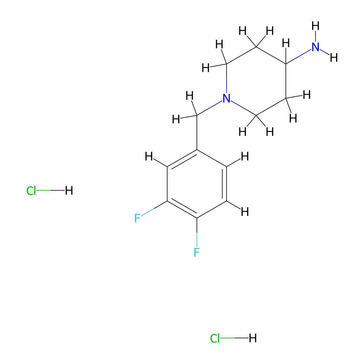 1-(3,4-Difluorobenzyl)piperidin-4-amine dihydrochloride molecular structure, CAS 328083-91-6