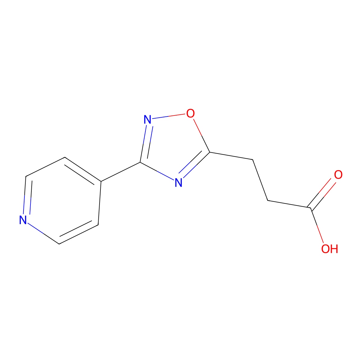3-(3-(Pyridin-4-yl)-1,2,4-oxadiazol-5-yl)propanoic acid molecular structure, CAS 328083-96-1