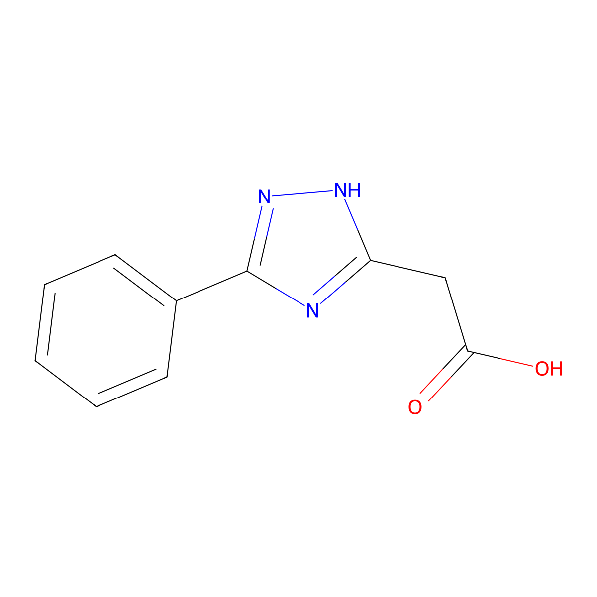 (3-Phenyl-1H-1,2,4-triazol-5-yl)acetic acid molecular structure, CAS 328084-14-6