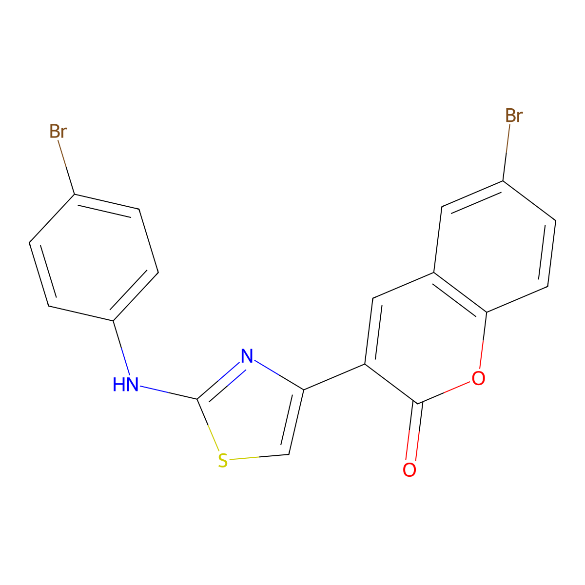 6-Bromo-3-[2-(4-bromoanilino)-1,3-thiazol-4-yl]chromen-2-one molecular structure, CAS 328084-50-0