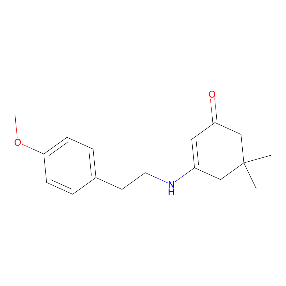 3-[2-(4-Methoxyphenyl)ethylamino]-5,5-dimethylcyclohex-2-en-1-one molecular structure, CAS 328084-58-8